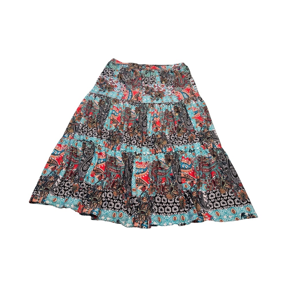 Catherines Est 1946 Paisley Tiered Midi Skirt Plus Size 18/20W Boho Patchwork